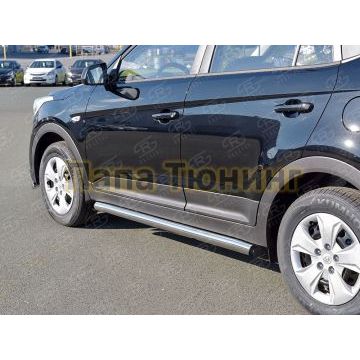 Пороги труба d57 вариант 2 РусСталь для Hyundai Creta 2016-2021