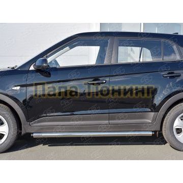 Пороги труба d57 вариант 2 РусСталь для Hyundai Creta 2016-2021