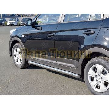 Пороги труба d57 вариант 3 РусСталь для Hyundai Creta 2016-2021