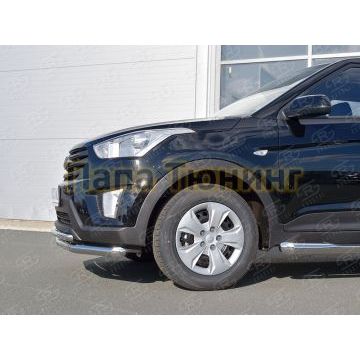 Защита передняя двойная d57-d42 РусСталь для Hyundai Creta 2016-2021