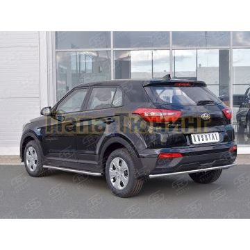 Защита заднего бампера d42 РусСталь для Hyundai Creta 2016-2021