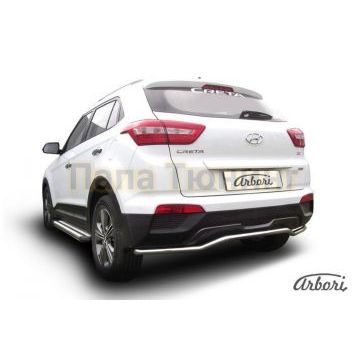 Защита заднего бампера скоба 42 мм на 4х4 Slitkoff для Hyundai Creta 2016-2021