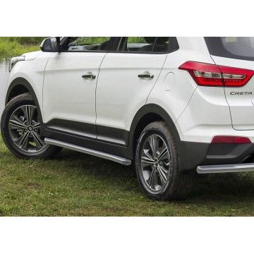 Защита заднего бампера 57 мм Rival для Hyundai Creta 2016-2021