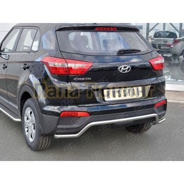 Защита заднего бампера волна d42 РусСталь для Hyundai Creta 2016-2021
