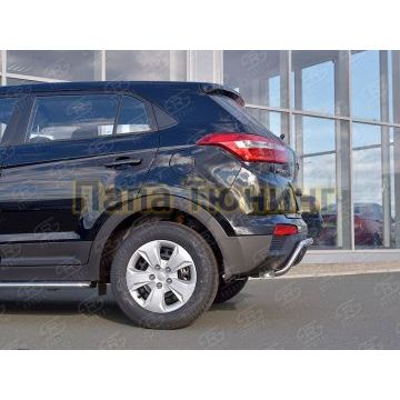 Защита заднего бампера волна под машину d42 РусСталь для Hyundai Creta 2016-2021