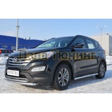 Пороги труба d57 вариант 2 РусСталь для Hyundai Santa Fe 2012-2015