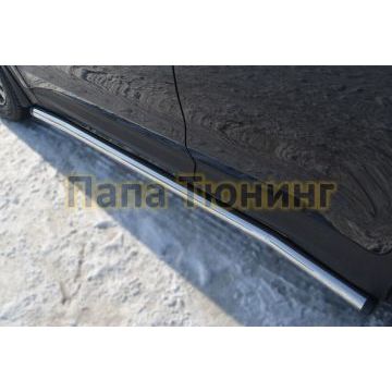 Пороги труба d57 вариант 2 РусСталь для Hyundai Santa Fe 2012-2015