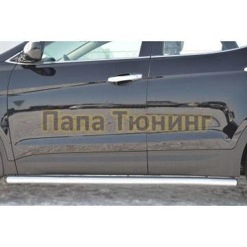 Пороги труба d57 вариант 3 РусСталь для Hyundai Santa Fe 2012-2015