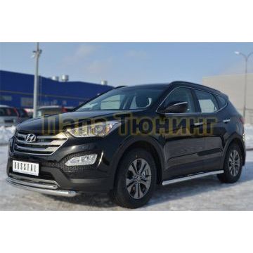 Пороги труба d57 вариант 3 РусСталь для Hyundai Santa Fe 2012-2015