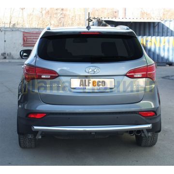 Защита заднего бампера 60 мм ALFeco для Hyundai Santa Fe 2012-2015