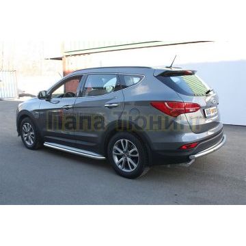 Защита заднего бампера 60 мм ALFeco для Hyundai Santa Fe 2012-2015
