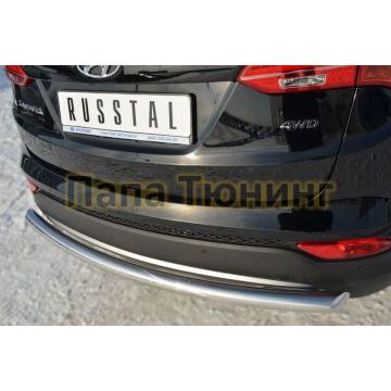 Защита заднего бампера d57 дуга РусСталь для Hyundai Santa Fe 2012-2015