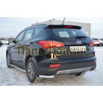 Защита задняя уголки d57 РусСталь для Hyundai Santa Fe 2012-2015