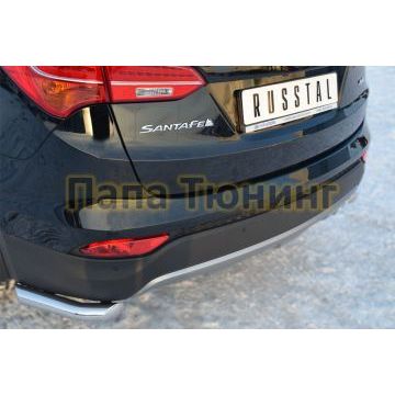 Защита задняя уголки d57 РусСталь для Hyundai Santa Fe 2012-2015