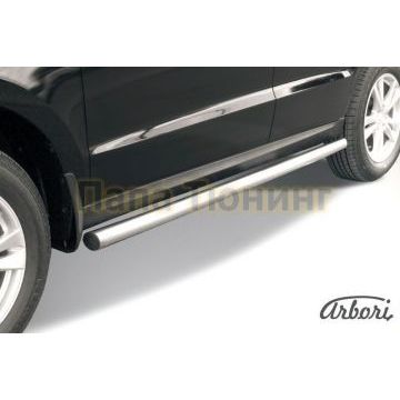 Защита штатных порогов труба 57 мм Slitkoff для Hyundai Santa Fe 2010-2012 Защита штатных порогов труба 57 мм Slitkoff для Hyundai Santa Fe 2010-2012