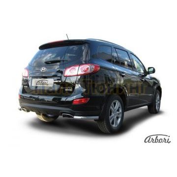 Защита задняя уголки 57 мм Slitkoff для Hyundai Santa Fe 2010-2012