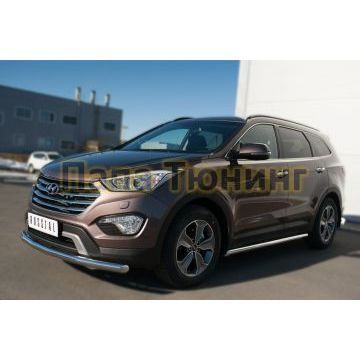 Пороги труба d57 вариант 1 РусСталь для Hyundai Santa Fe Grand 2014-2016