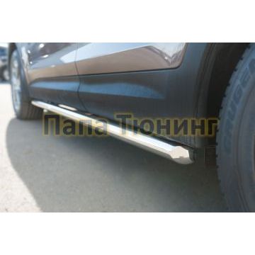 Пороги труба d57 вариант 1 РусСталь для Hyundai Santa Fe Grand 2014-2016