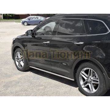 Пороги труба d42 вариант 1 РусСталь для Hyundai Santa Fe Grand 2016-2018