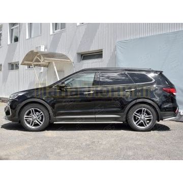 Пороги труба d42 вариант 1 РусСталь для Hyundai Santa Fe Grand 2016-2018