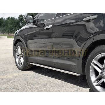 Пороги труба d42 вариант 3 РусСталь для Hyundai Santa Fe Grand 2016-2018