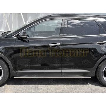 Пороги труба d42 вариант 3 РусСталь для Hyundai Santa Fe Grand 2016-2018