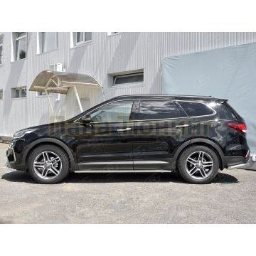 Пороги труба d42 вариант 3 РусСталь для Hyundai Santa Fe Grand 2016-2018