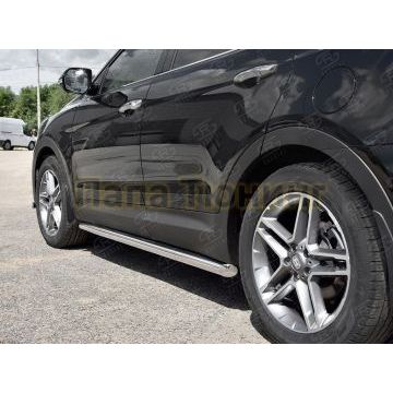 Пороги труба d57 вариант 1 РусСталь для Hyundai Santa Fe Grand 2016-2018