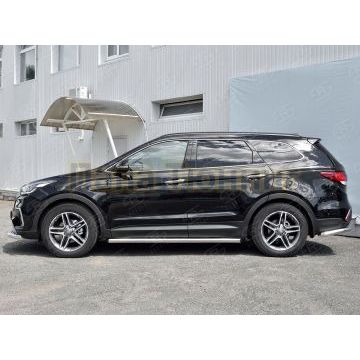 Пороги труба d57 вариант 1 РусСталь для Hyundai Santa Fe Grand 2016-2018