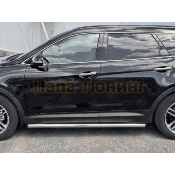 Пороги труба d57 вариант 1 РусСталь для Hyundai Santa Fe Grand 2016-2018