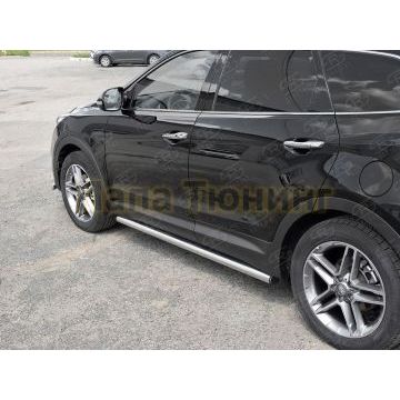 Пороги труба d57 вариант 2 РусСталь для Hyundai Santa Fe Grand 2016-2018