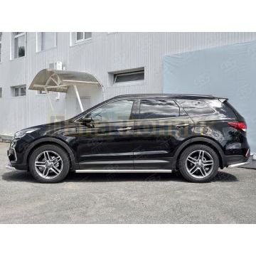 Пороги труба d57 вариант 2 РусСталь для Hyundai Santa Fe Grand 2016-2018