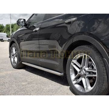 Пороги труба d57 вариант 3 РусСталь для Hyundai Santa Fe Grand 2016-2018