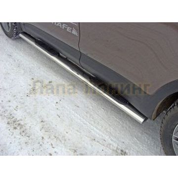 Пороги труба овальная с накладками 120х60 мм ТСС для Hyundai Santa Fe Grand 2016- Пороги труба овальная с накладками 120х60 мм ТСС для Hyundai Santa Fe Grand 2016-