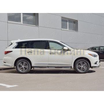 Пороги труба с накладками d76 вариант 1 РусСталь для Infiniti QX60 2016-