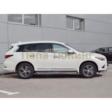 Пороги труба овальная с проступью 120х60 мм РусСталь для Infiniti QX60 2016-