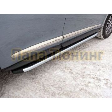 Пороги алюминиевые ТСС с накладкой для Infiniti QX60 2016- Пороги алюминиевые ТСС с накладкой для Infiniti QX60 2016-