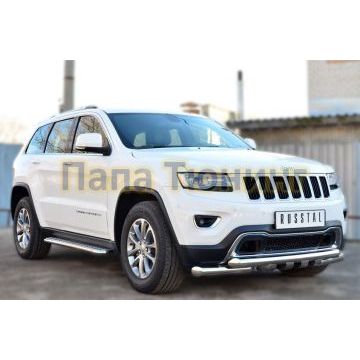 Пороги с площадкой алюминиевый лист d42 РусСталь для Jeep Grand Cherokee 2013-