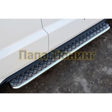 Пороги с площадкой алюминиевый лист d42 РусСталь для Jeep Grand Cherokee 2013-