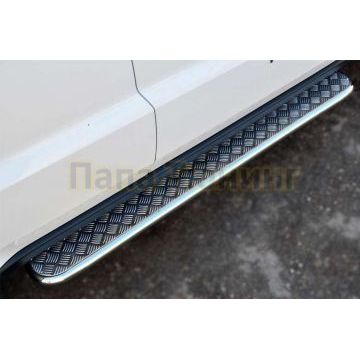 Пороги с площадкой алюминиевый лист d42вариант 2 РусСталь для Jeep Grand Cherokee 2013-