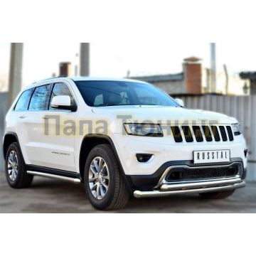 Защита штатных порогов d57 вариант 1 РусСталь для Jeep Grand Cherokee 2013-
