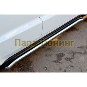 Защита штатных порогов d57 вариант 1 секции РусСталь для Jeep Grand Cherokee 2013-