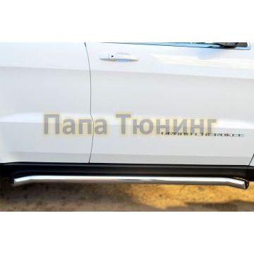 Защита штатных порогов d57 вариант 1 секции РусСталь для Jeep Grand Cherokee 2013-