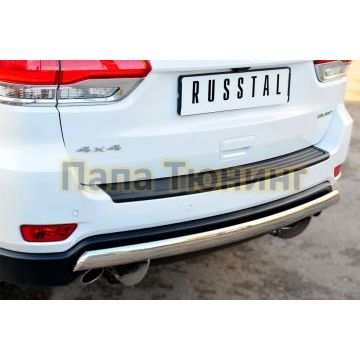 Защита заднего бампера овальная 75хd42 дуга РусСталь для Jeep Grand Cherokee 2013-