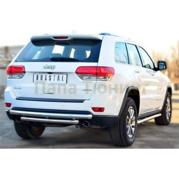 Защита заднего бампера двойная d57-d57 (Overland) РусСталь для Jeep Grand Cherokee 2013-