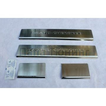 Накладки на дверные пороги OEM Tuning для Jeep Grand Cherokee 2010-