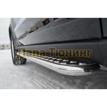 Пороги с площадкой алюминиевый лист d42 РусСталь для Jeep Grand Cherokee 2010-2013