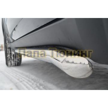 Защита штатных порогов d57 вариант 1 секции РусСталь для Jeep Grand Cherokee 2010-2013
