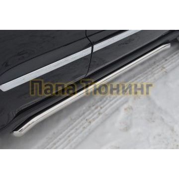 Защита штатных порогов d57 вариант 1 секции РусСталь для Jeep Grand Cherokee 2010-2013