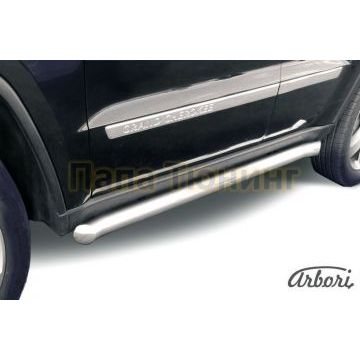 Защита штатных порогов с загибами 57 мм Slitkoff для Jeep Grand Cherokee 2010-2013 Защита штатных порогов с загибами 57 мм Slitkoff для Jeep Grand Cherokee 2010-2013